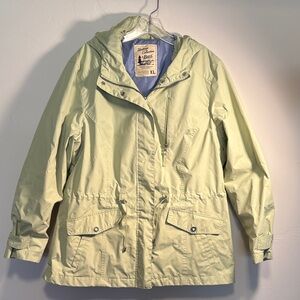 Heritage collection by Bass lime green rain coat full zip hooded women’s XL